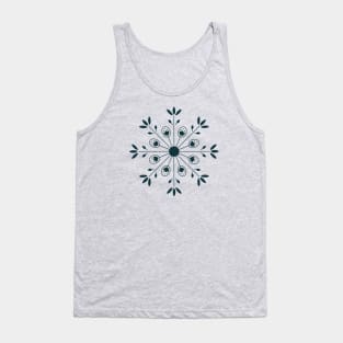 Nordic Inspired Folk Art Snowflake Wheel Tank Top